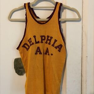 Vintage Gold Athletic Jersey with Maroon Lettering